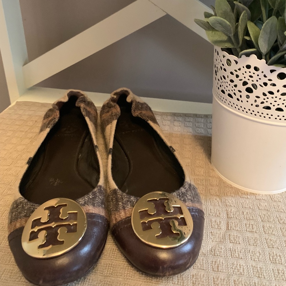 Tory Burch plaid flats